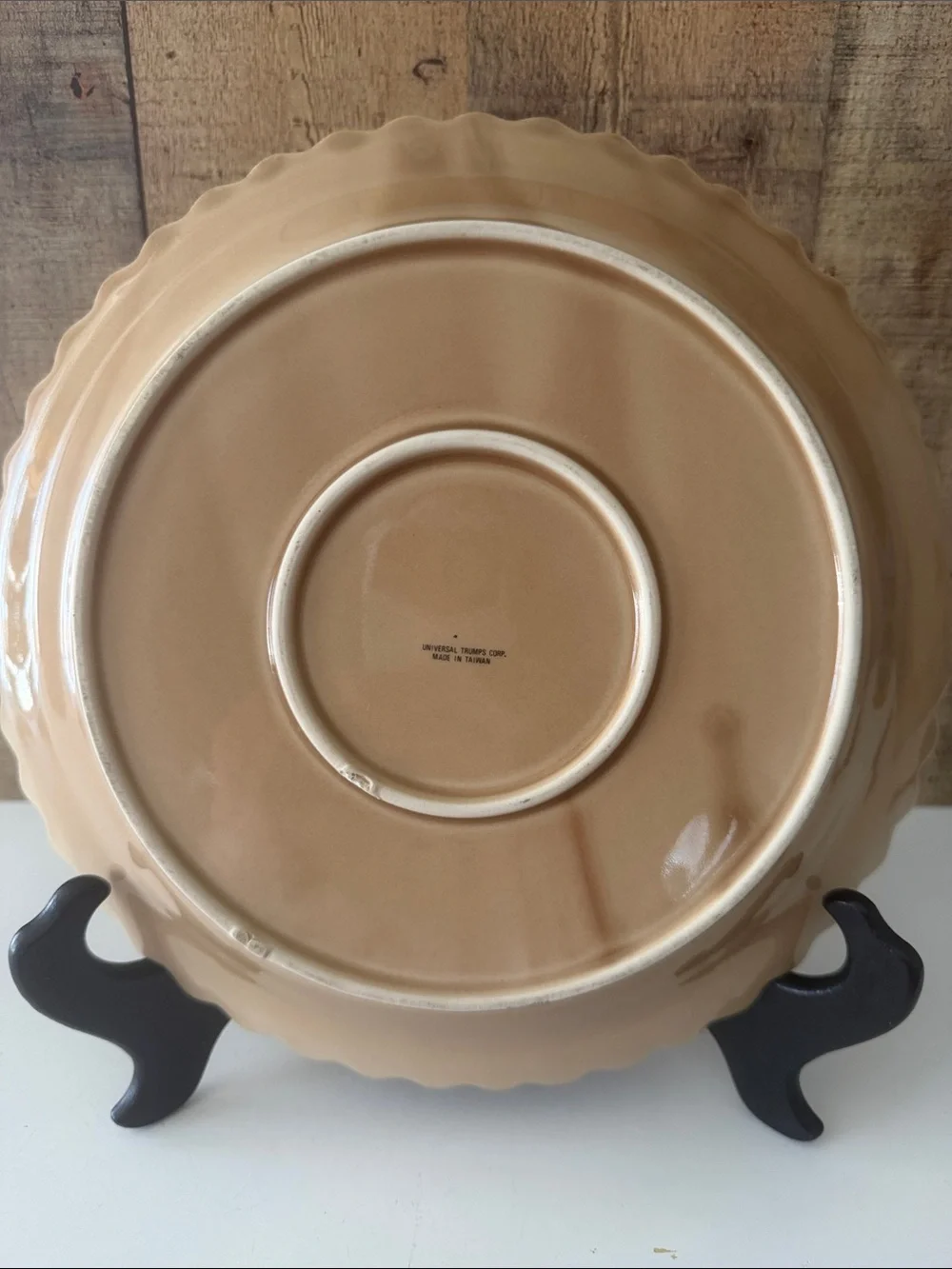 Vintage Apple Pie Ceramic Pie Plate – Beige